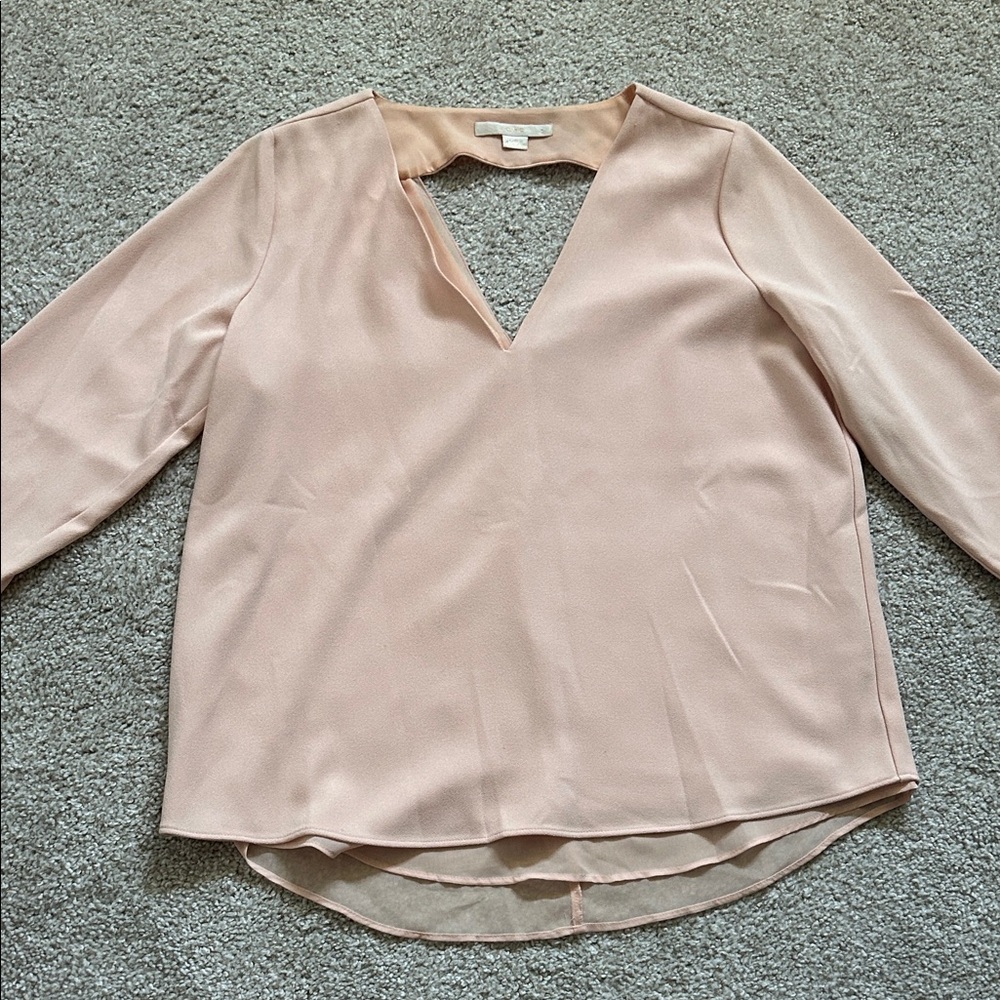 Chic Blush V-Neck Women's Blouse